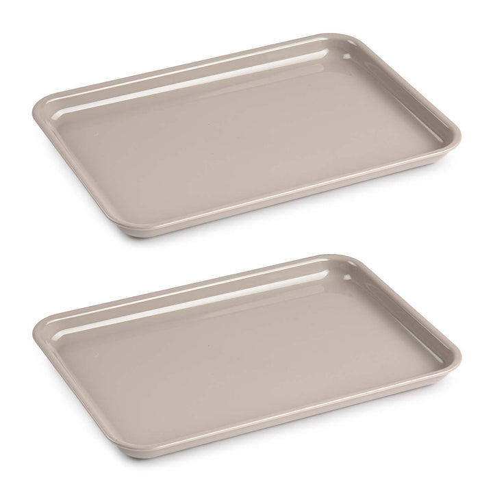 Plastic Forte Edén - Juego de 2 Bandejas de Servicio Nº 3 Rectangulares. Marrón
