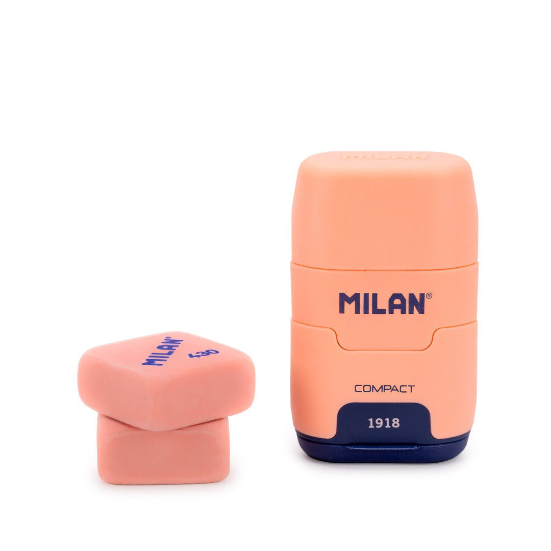 MILAN 1918 - Pack Afilaborras Compact con 2 Gomas de Recambio Incluidas. Rosa