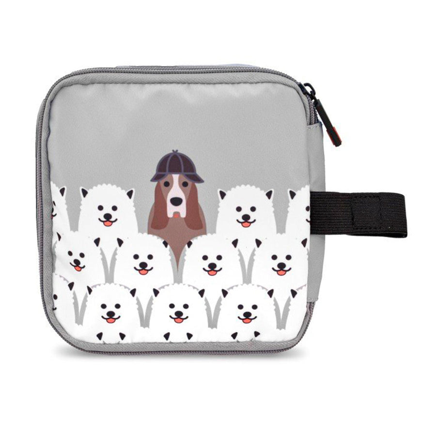 IRIS Zipper Roll Friends - Porta Sandwich Infantil Plegable y Flexible con Cremallera. Dogs