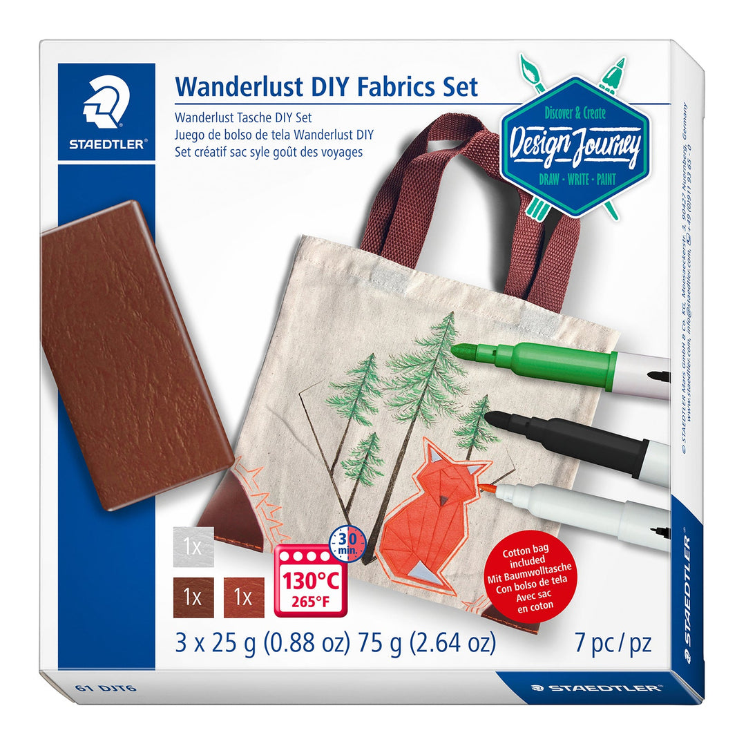STAEDTLER Design Journey - Set de Manualidades para Crear un Bolso de Tela Estilo Wanderlust