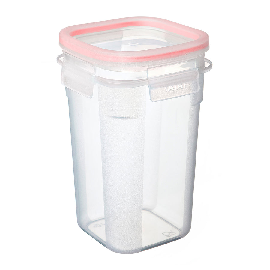 TATAY Clip Safe - Recipiente Hermético Cuadrado 1L con Cierre de Pestañas. Rojo