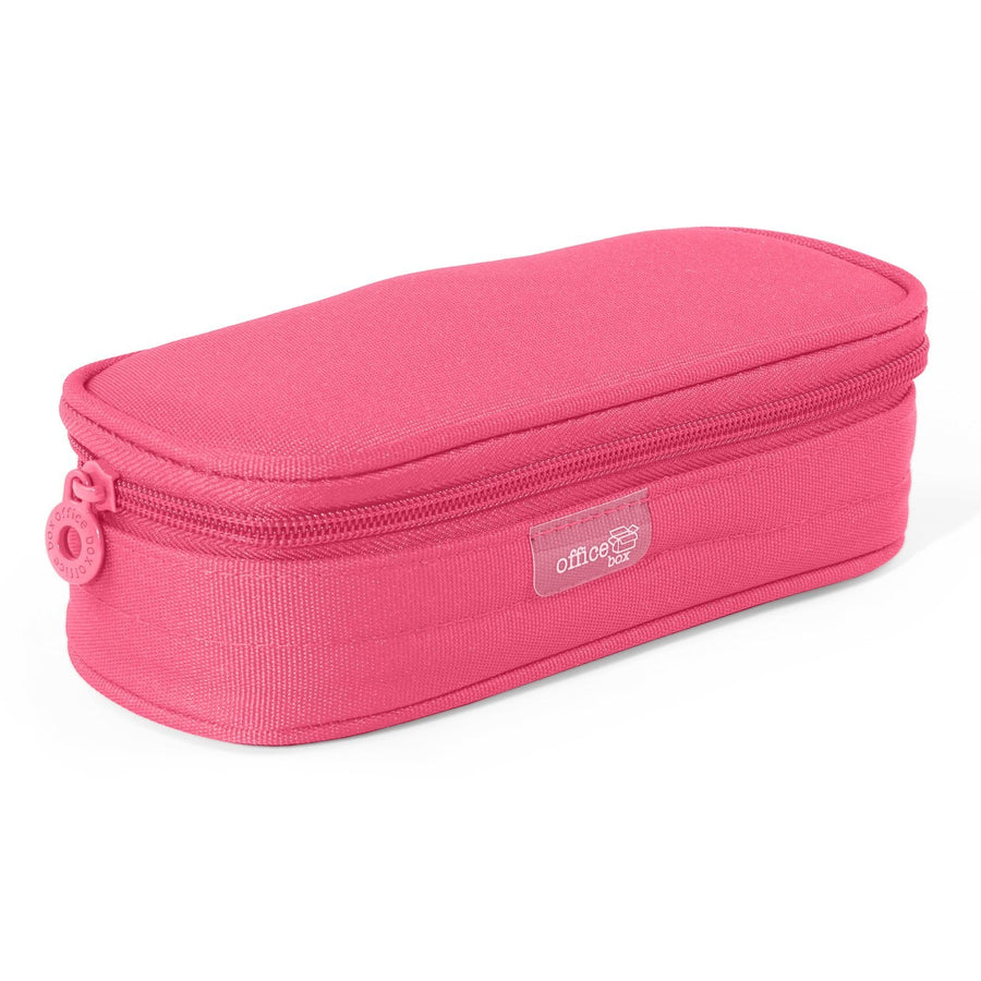 Mega - Estuche Portatodo Escolar Ovalado Multiuso con Solapa. Fucsia