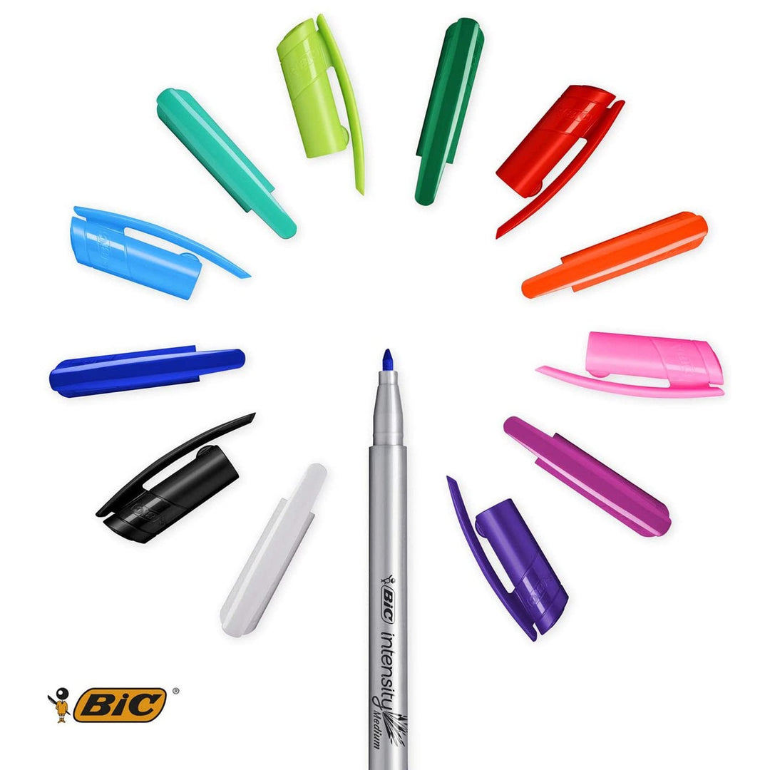 BIC 964893 - Estuche de 12 Rotuladores de Colores INTENSITY Medium Larga Duración