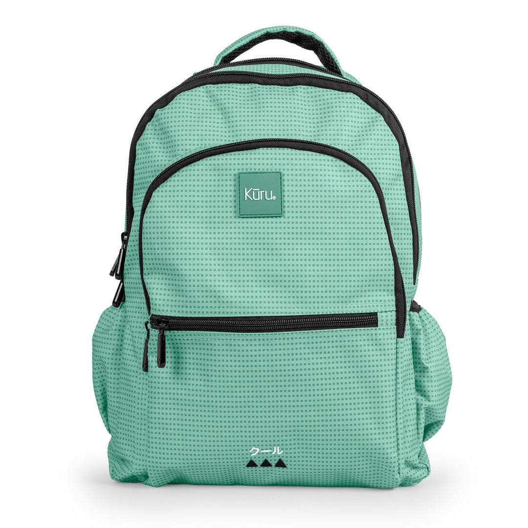 Grafoplás Kūru -  Mochila Escolar 3 Cremalleras con Divisor para Portátil. Adaptable Carrito. Menta