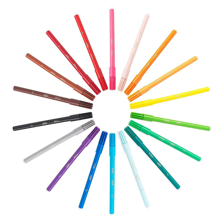 BIC 888695 - Estuche 12 Rotuladores de Colores Lavables, VISA KIDS. Seguridad EN71