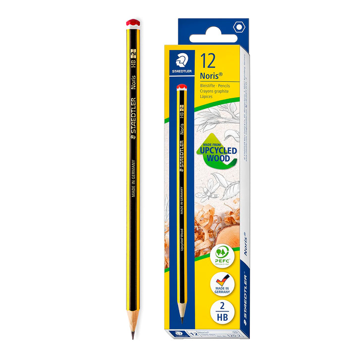 STAEDTLER - Set de 12 Lápices de Grafito Hexagonal 2HB. Madera Certificada Etiqueta PECF