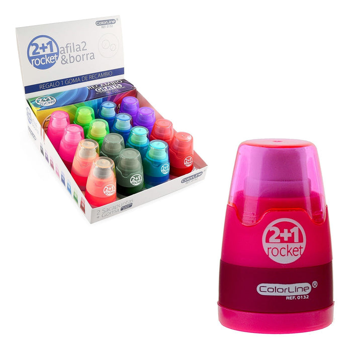 Goma con Sacapuntas Doble SDI "Rocket" con Recambio. Color