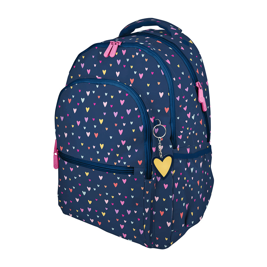 Grafoplás - Mochila Escolar 3 Cremalleras con Divisor Portátil Adaptable Carrito. Hearts
