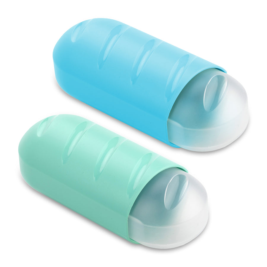 TATAY - Set de 2 Porta Bocadillos Infantiles Extensibles y Reutilizables. Azul y Menta