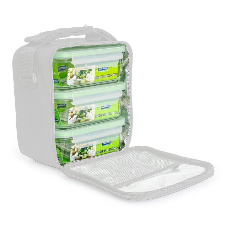 Glasslock Classic - Pack de 3 Recipientes Herméticos Rectangulares de 0.7L en Vidrio Templado