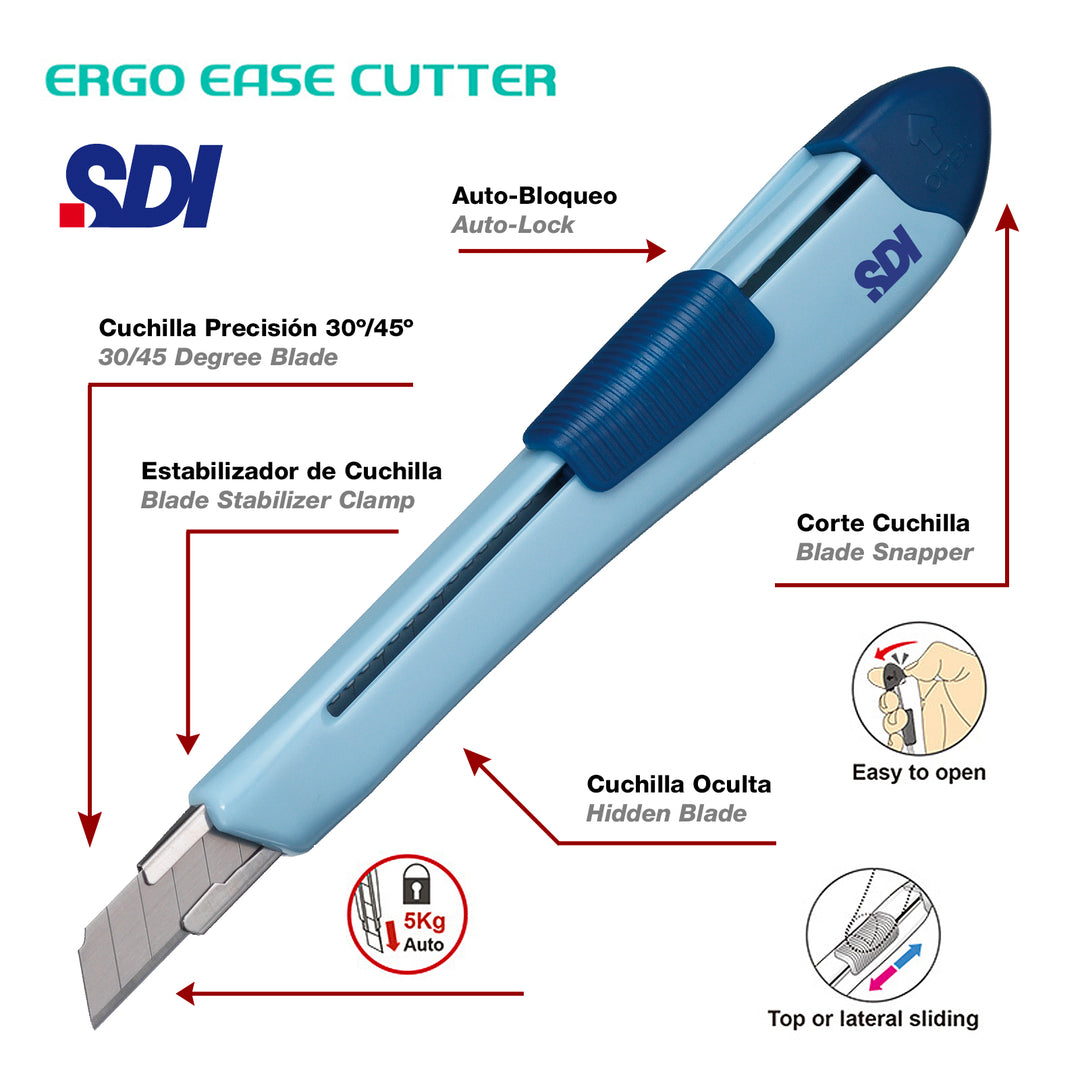 SDI Ergo Ease -  Cutter para Manualidades con Diseño Ergonómico. Azul