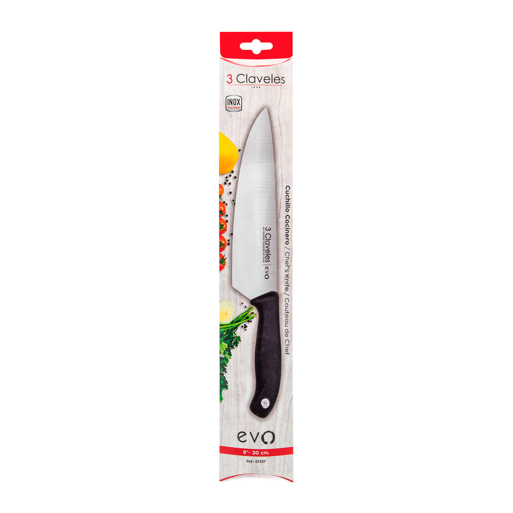 3 Claveles EVO - Cuchillo Cocinero de 20 cm Acero Inoxidable Mango Polipropileno