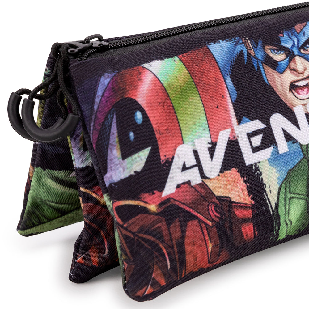 MARVEL Los Vengadores - Estuche Escolar Triple Portatodo con 2 Cremalleras. Superpowers