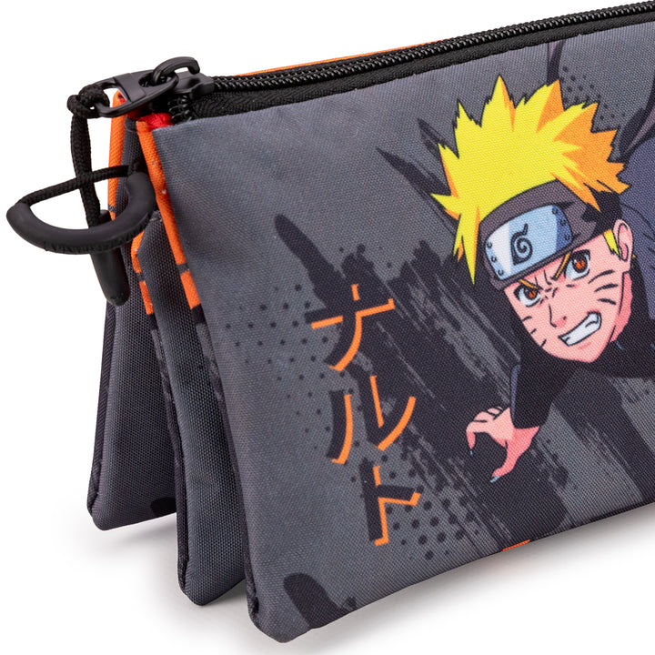 ColePack Naruto - Estuche Triple de 2 Cremalleras con Material Escolar. Shuriken