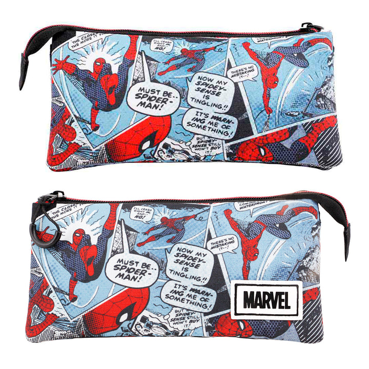 ColePack Spiderman - Estuche Triple de 2 Cremalleras con Material Escolar. Brush