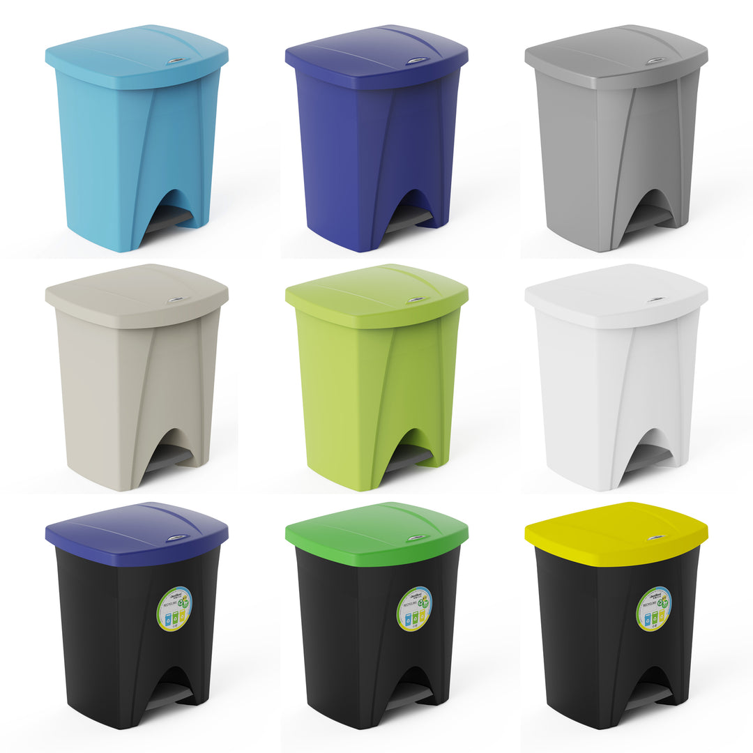 Plastiken Nature - Cubo de Basura de Reciclaje con Pedal 25L para Cocina. Verde