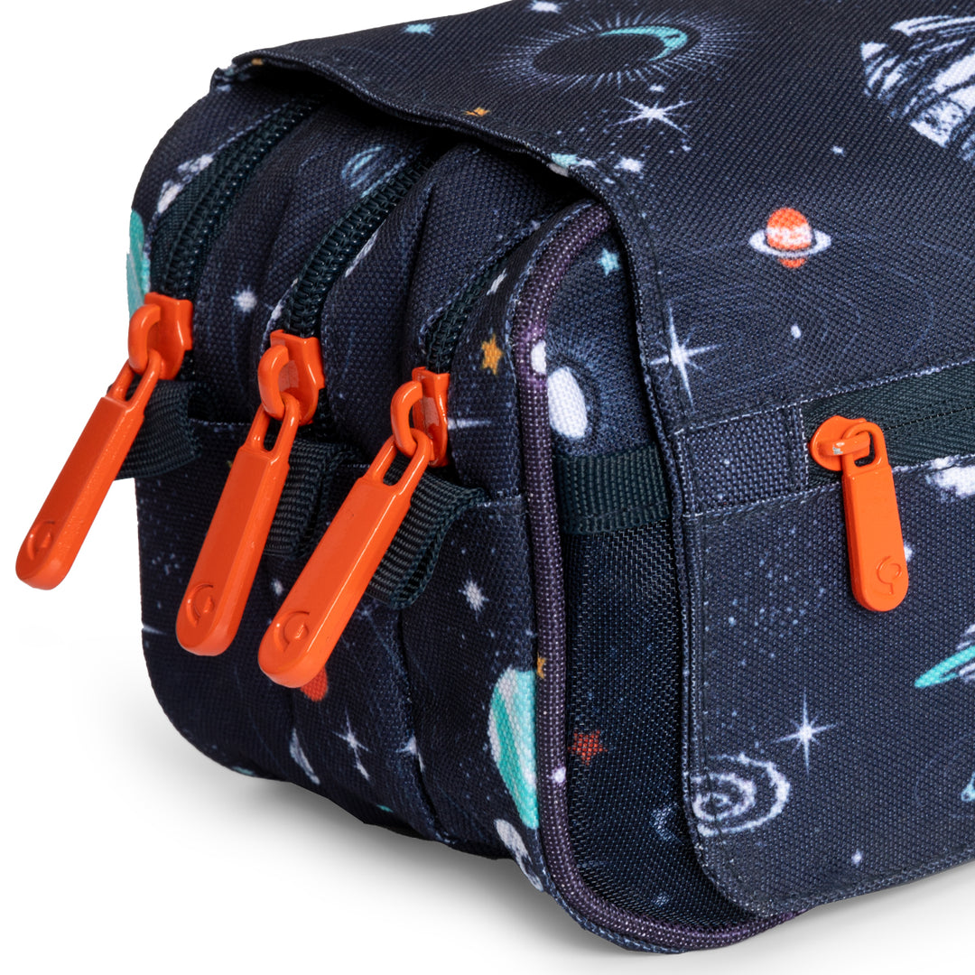 ColePack Design - Estuche Triple de 3 Cremalleras con Material Escolar Incluido. Cosmos