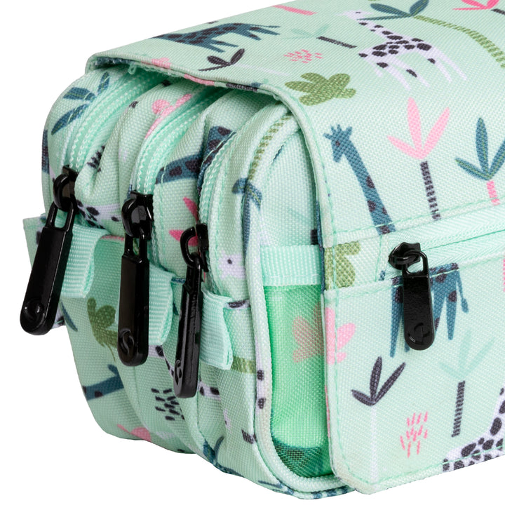 ColePack EcoDes - Estuche Triple de 3 Cremalleras con Material Escolar Incluido. Jungle