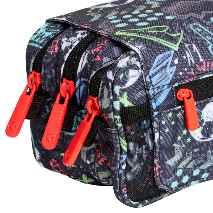 Grafoplás Design - Estuche Portatodo Triple con Solapa para Material Escolar. Match