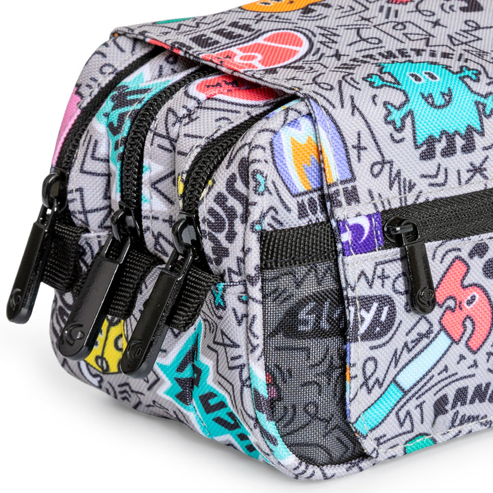 ColePack EcoDes - Estuche Triple de 3 Cremalleras con Material Escolar Incluido. Random