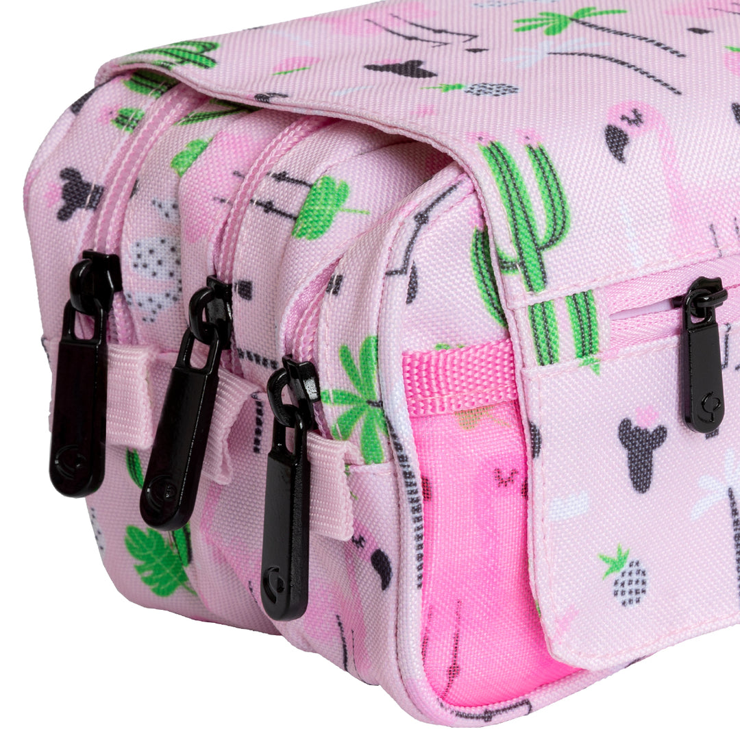 ColePack Design - Estuche Triple de 3 Cremalleras con Material Escolar Incluido. Tropical