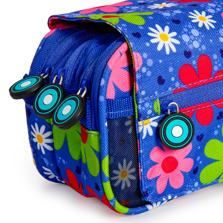 ColePack Design - Estuche Triple de 3 Cremalleras con Material Escolar Incluido. Garden