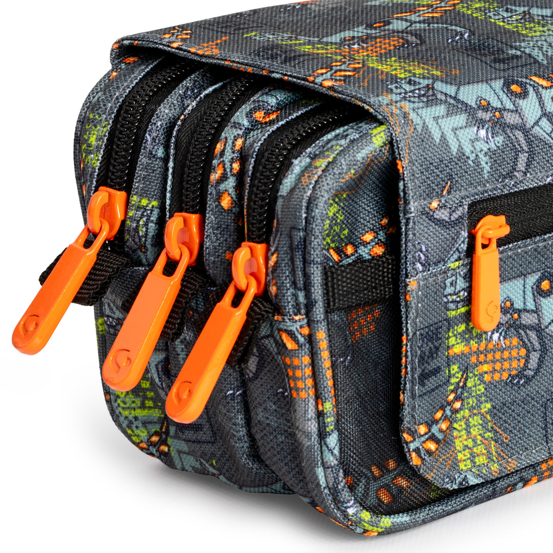 ColePack Design - Estuche Triple de 3 Cremalleras con Material Escolar Incluido. Rex