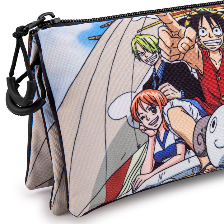 ColePack One Piece - Estuche Triple de 2 Cremalleras con Material Escolar. Pirates