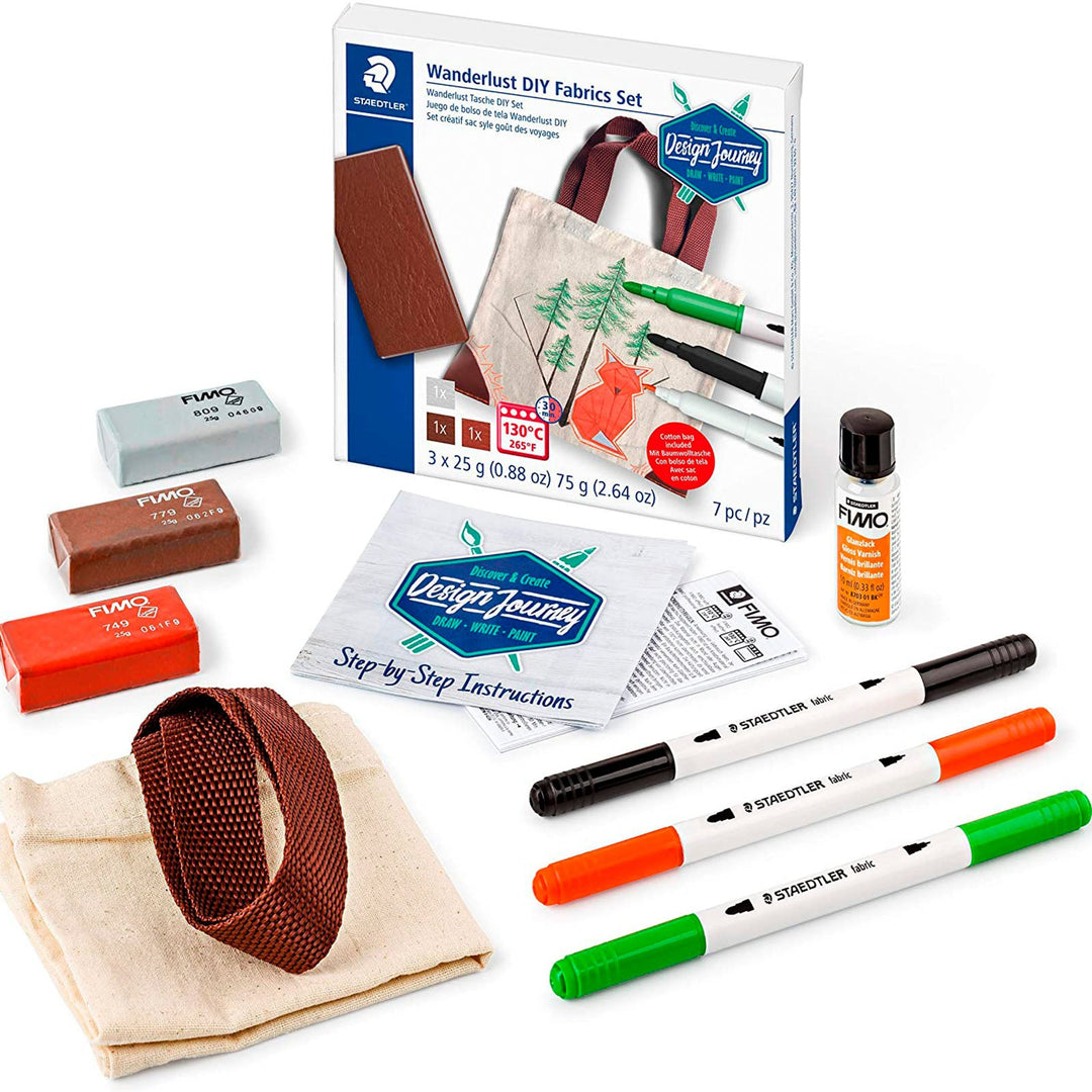 STAEDTLER Design Journey - Set de Manualidades para Crear un Bolso de Tela Estilo Wanderlust