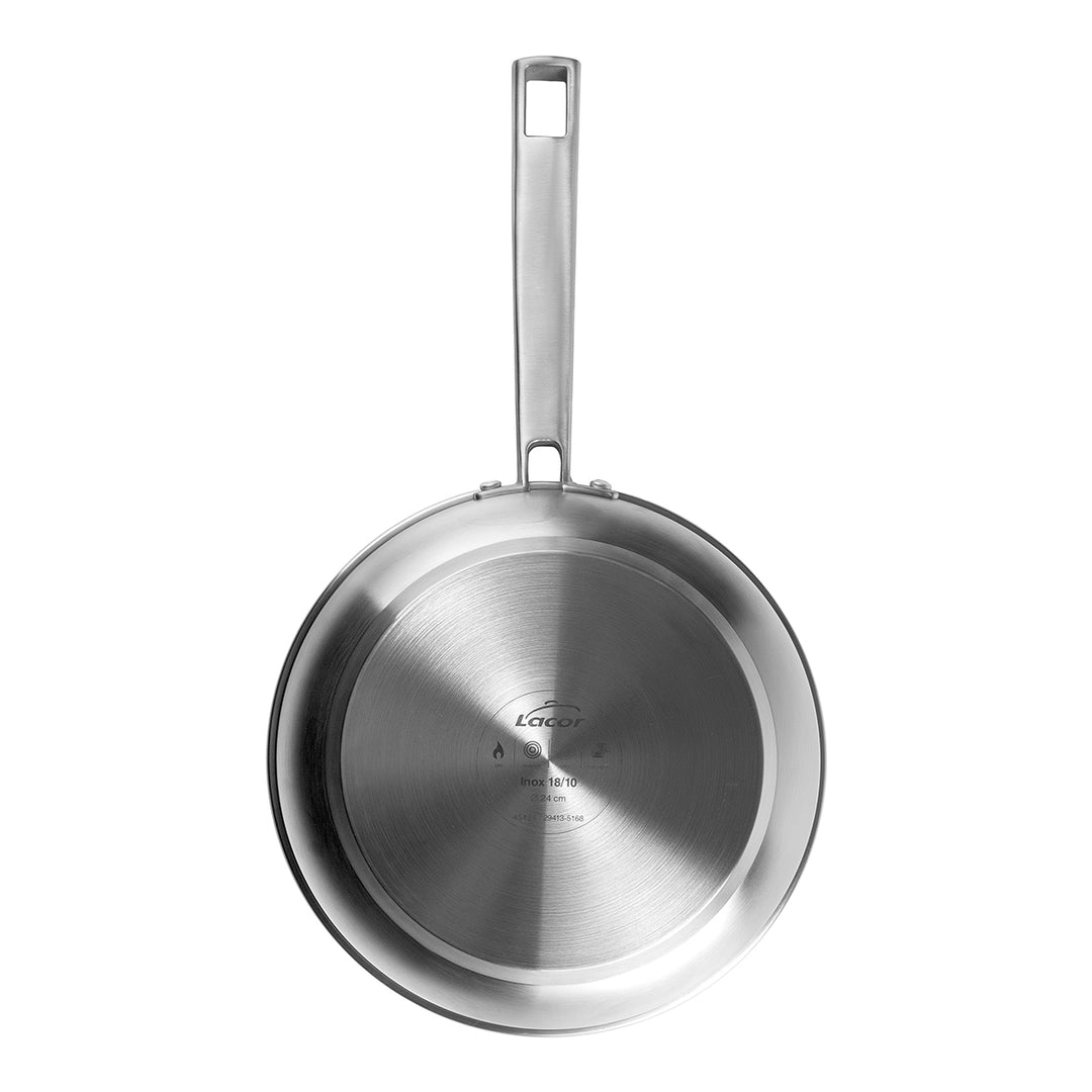 LACOR Foodie - Sartén 30 cm en Acero Inoxidable con Fondo Termo Difusor. Apta Inducción