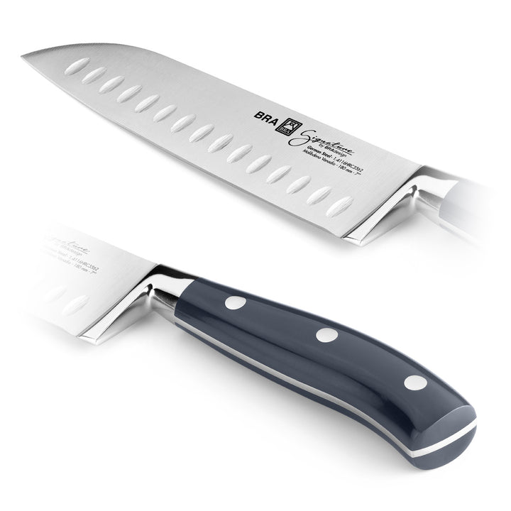 BRA Signature - Cuchillo Profesional Santoku 18 cm en Acero Alemán 1-4116