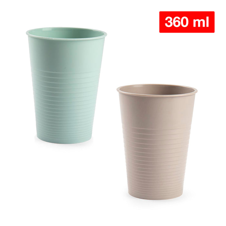 Plastic Forte - Lote de 6 Vasos de Agua de 360 ml Reutilizables. Ideal Fiestas. Verde