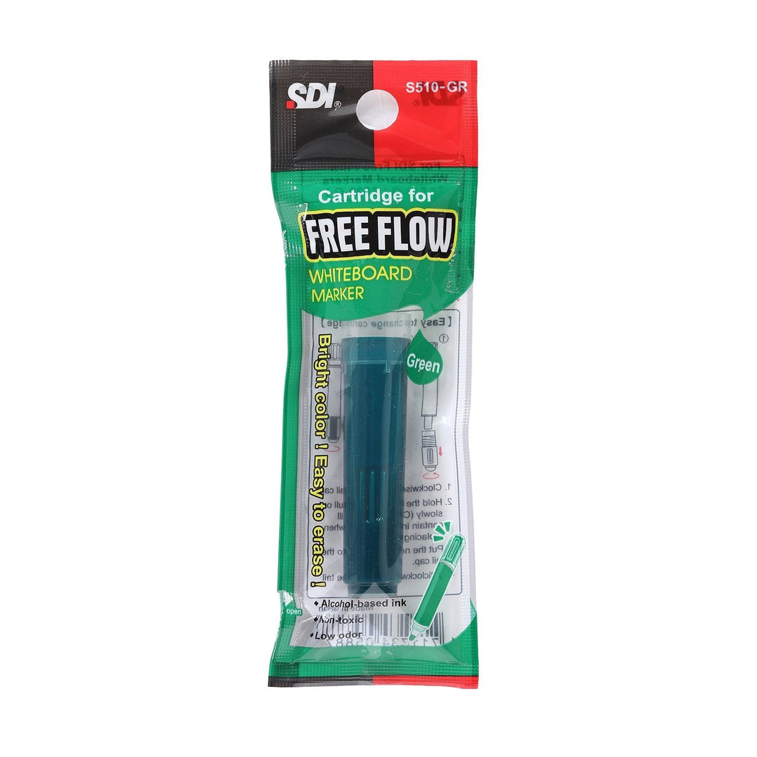 SDI Free Flow - Cartucho de Recarga para Rotulador de Pizarra Blanca. Verde