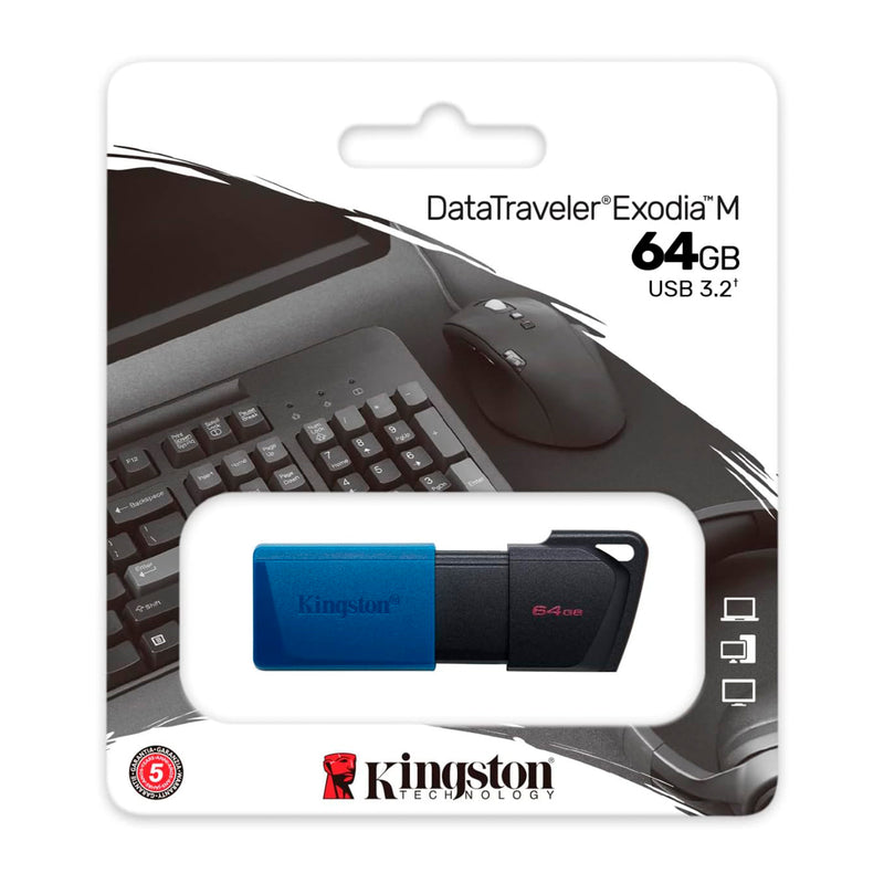 Kingston DTXM - Pack 4 Memorias Flash USB-C 3.2 DataTraveler Exodia M 64GB Azul