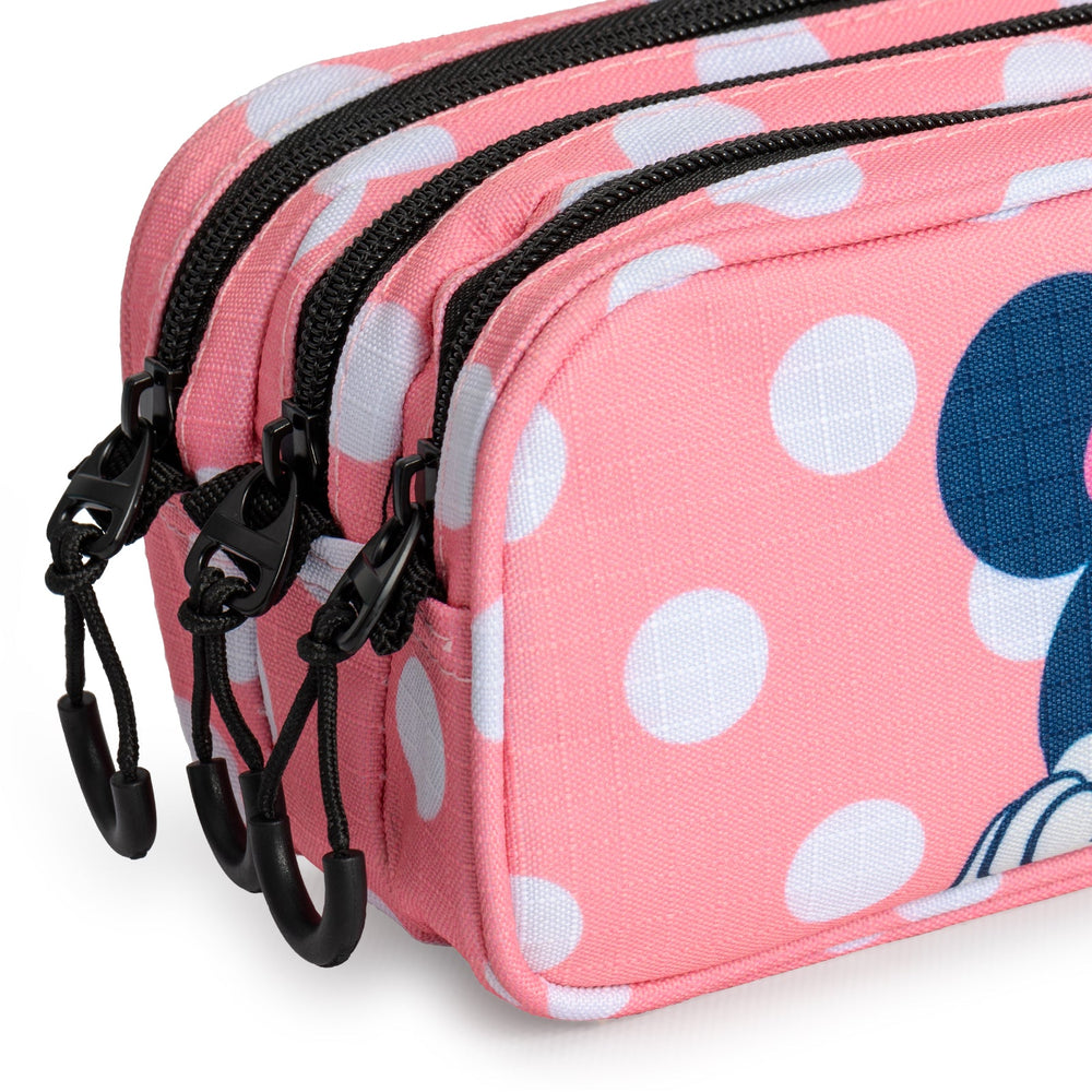 ColePack EcoTrick - Estuche Triple de 3 Cremalleras con Material Escolar Incluido. Minnie Closer