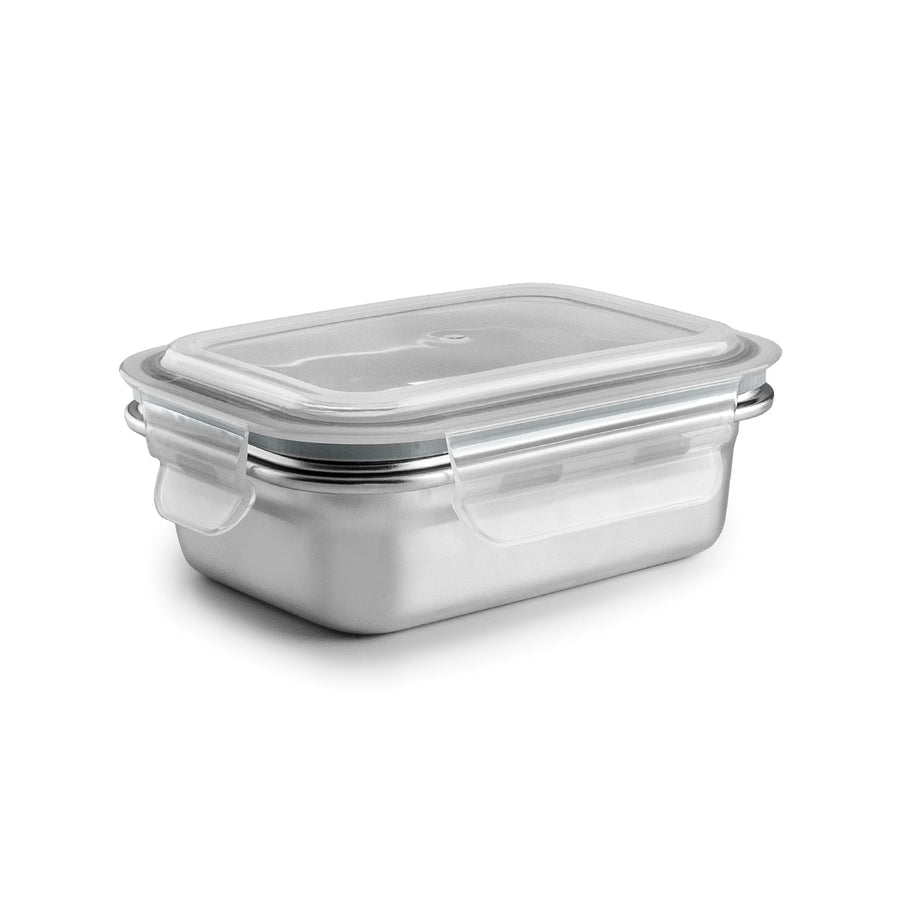 IBILI Keepklin - Recipiente Rectangular de 0.6L en Acero Inoxidable Apto Microondas