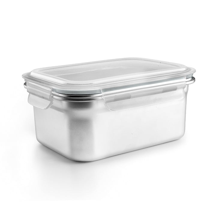 IBILI Keepklin - Recipiente Rectangular de 1.6L en Acero Inoxidable Apto Microondas