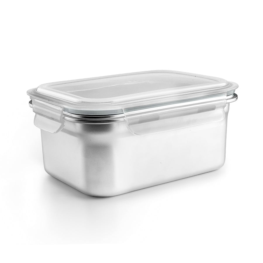 IBILI Keepklin - Recipiente Rectangular de 1.6L en Acero Inoxidable Apto Microondas