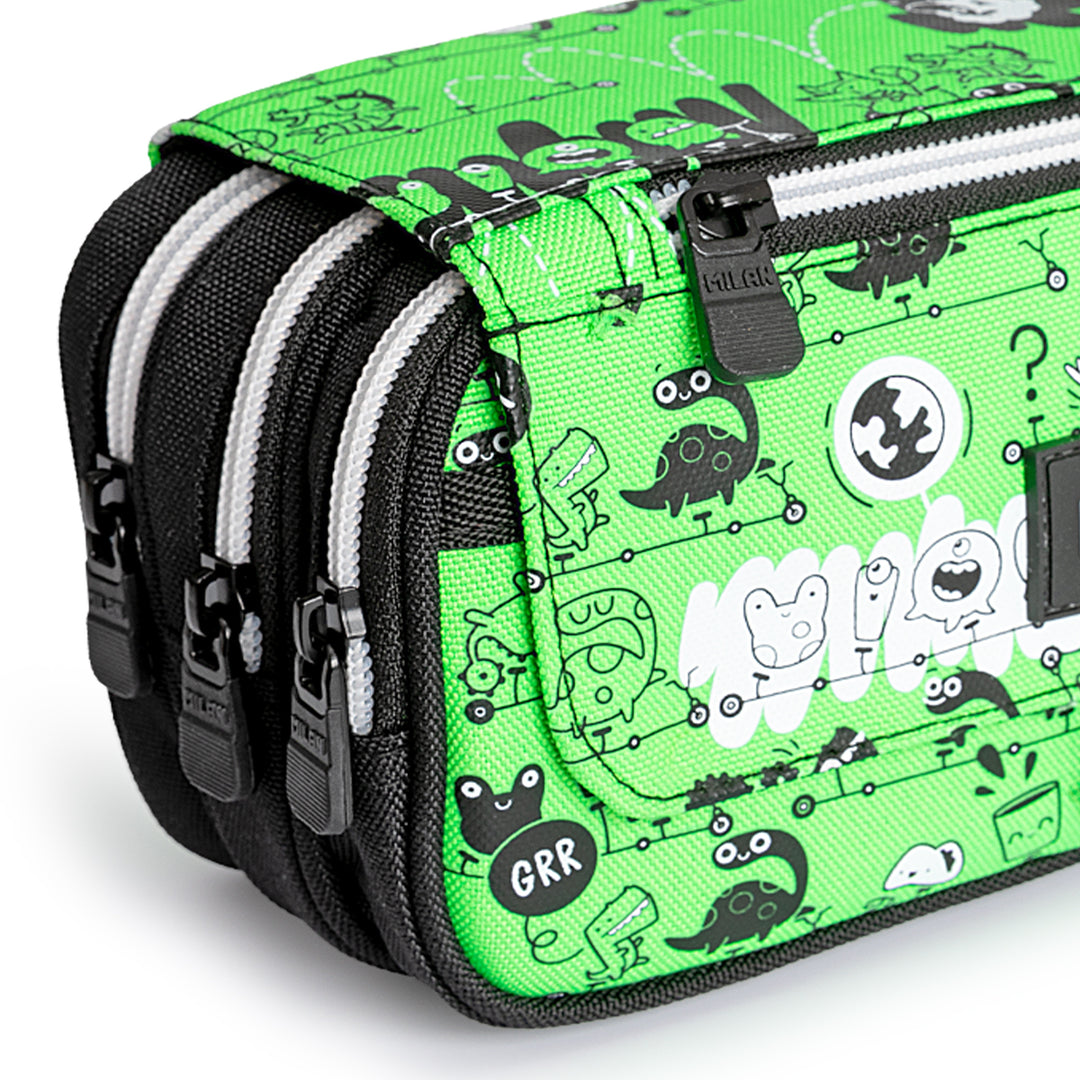 ColePack PRO Milan - Estuche Triple de 3 Cremalleras y Material Escolar Incluido. Tandem