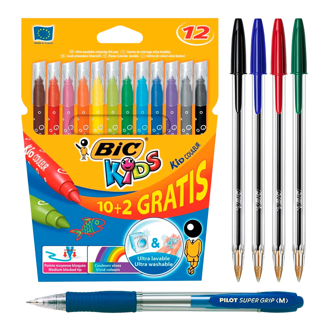 EcoPack Basic 38 - Pack Ahorro Completo con Material Escolar de Primeras Marcas