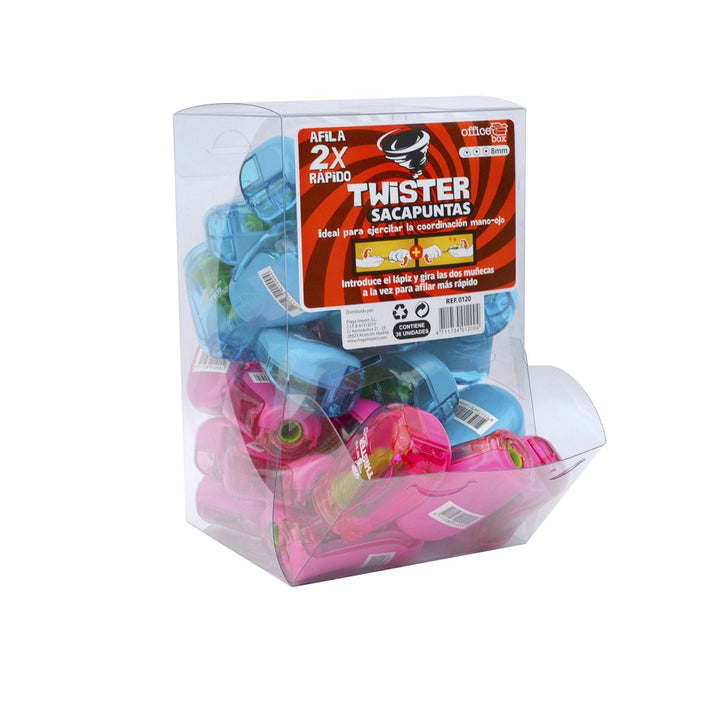 SDI Twister - Sacapuntas con Depósito de Residuos Transparente. Fucsia