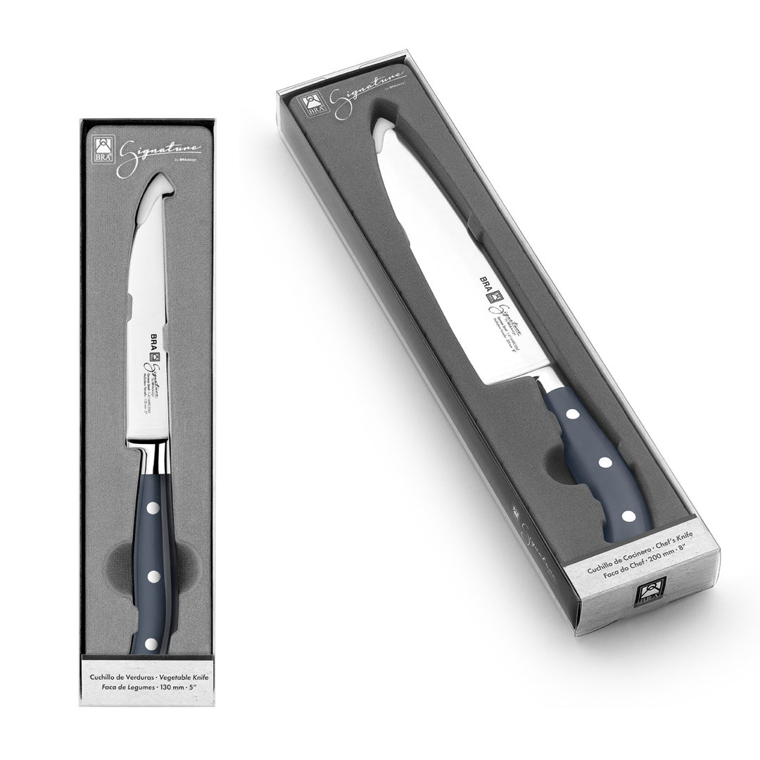 BRA Signature - Cuchillo Profesional Santoku 18 cm en Acero Alemán 1-4116