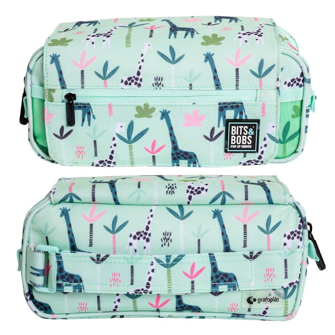 ColePack EcoDes - Estuche Triple de 3 Cremalleras con Material Escolar Incluido. Jungle