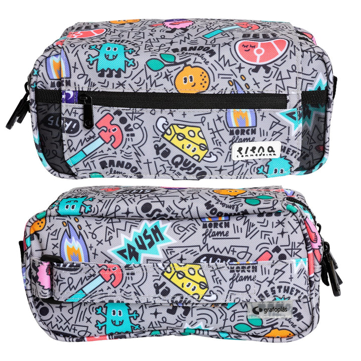 ColePack Design - Estuche Triple de 3 Cremalleras con Material Escolar Incluido. EC Random