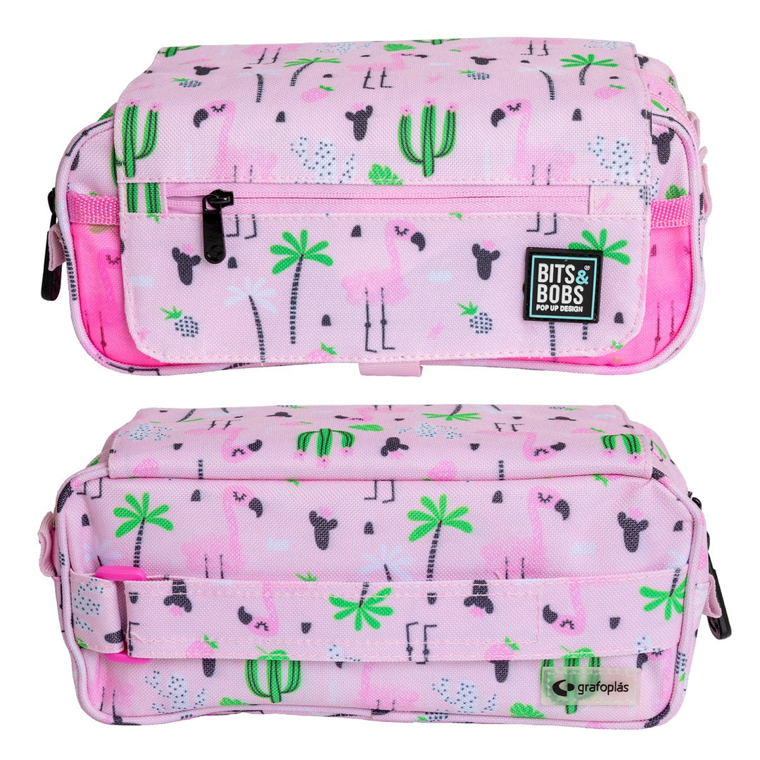 ColePack EcoDes - Estuche Triple de 3 Cremalleras con Material Escolar Incluido. Tropical