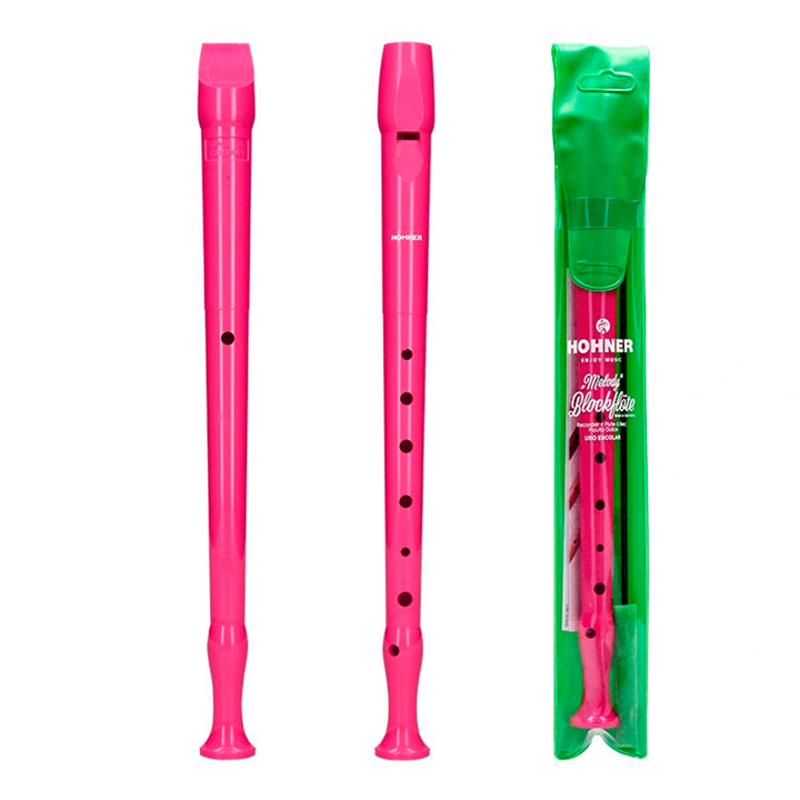 HOHNER Melody - Flauta Escolar Soprano Dulce con Funda y Varilla de Limpieza. Rosa