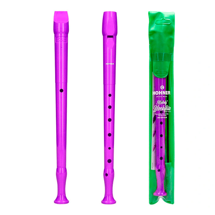 HOHNER Melody - Flauta Escolar Soprano Dulce con Funda y Varilla de Limpieza. Violeta
