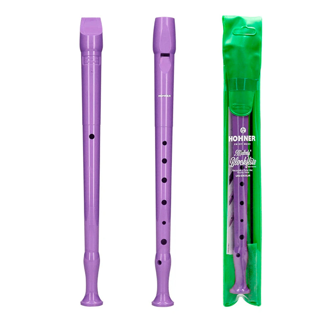 HOHNER Melody - Flauta Escolar Soprano Dulce con Funda y Varilla de Limpieza. Lavanda