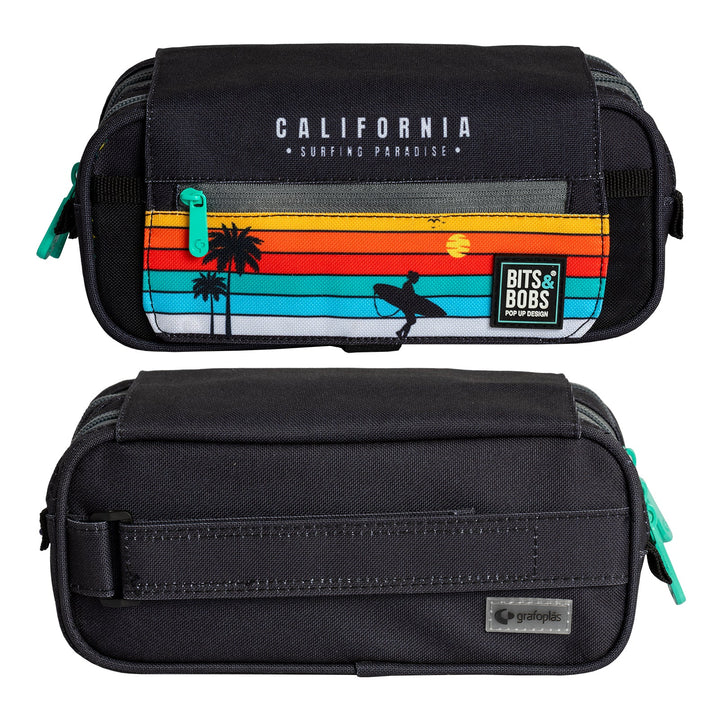 ColePack EcoDes - Estuche Triple de 3 Cremalleras con Material Escolar Incluido. California