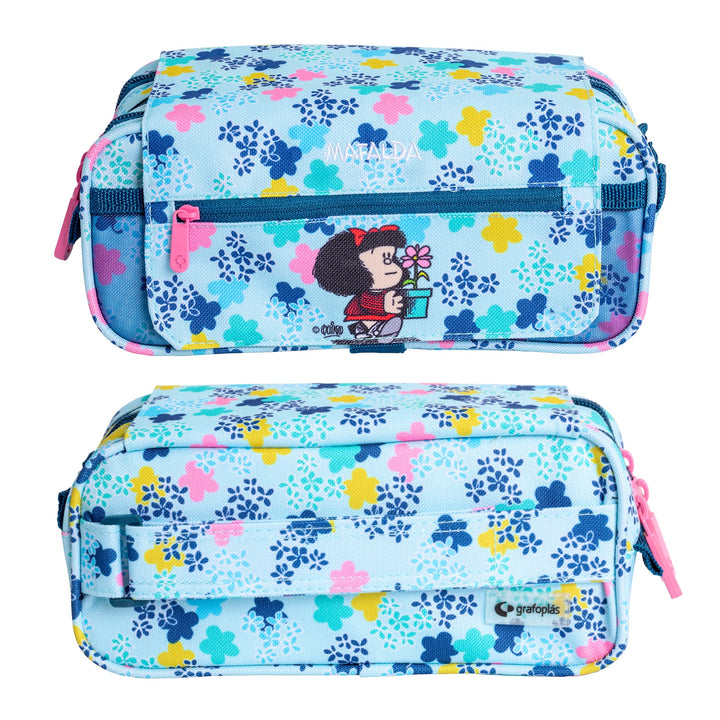 ColePack EcoDes - Estuche Triple de 3 Cremalleras con Material Escolar Incluido. Mafalda Lively